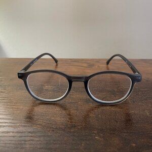 Women Gray Round Eyeglass Frames Only Readers Style Plastic Lightweight Frames